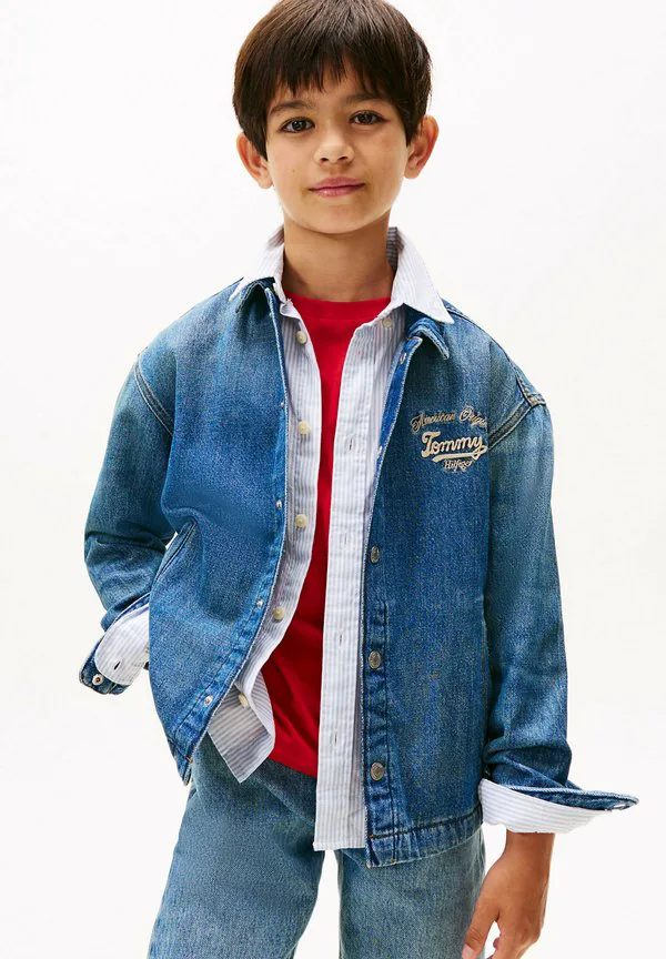 Вышитая выцветшая джинсовая куртка Tommy Hilfiger, Islandblue — фото 2
