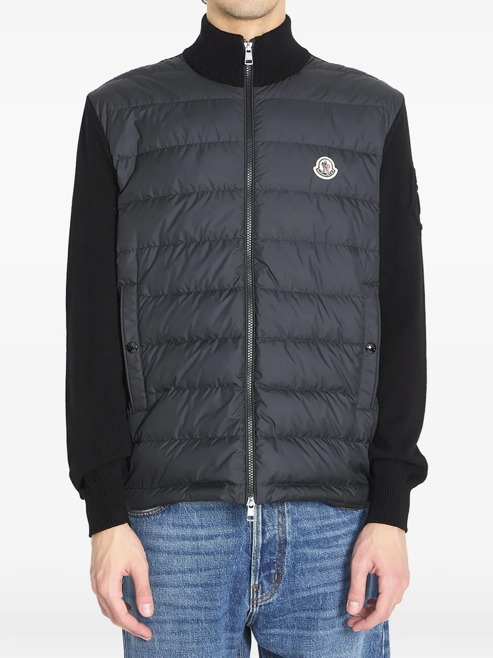 

Стеганый хлопковый кардиган Moncler, черный