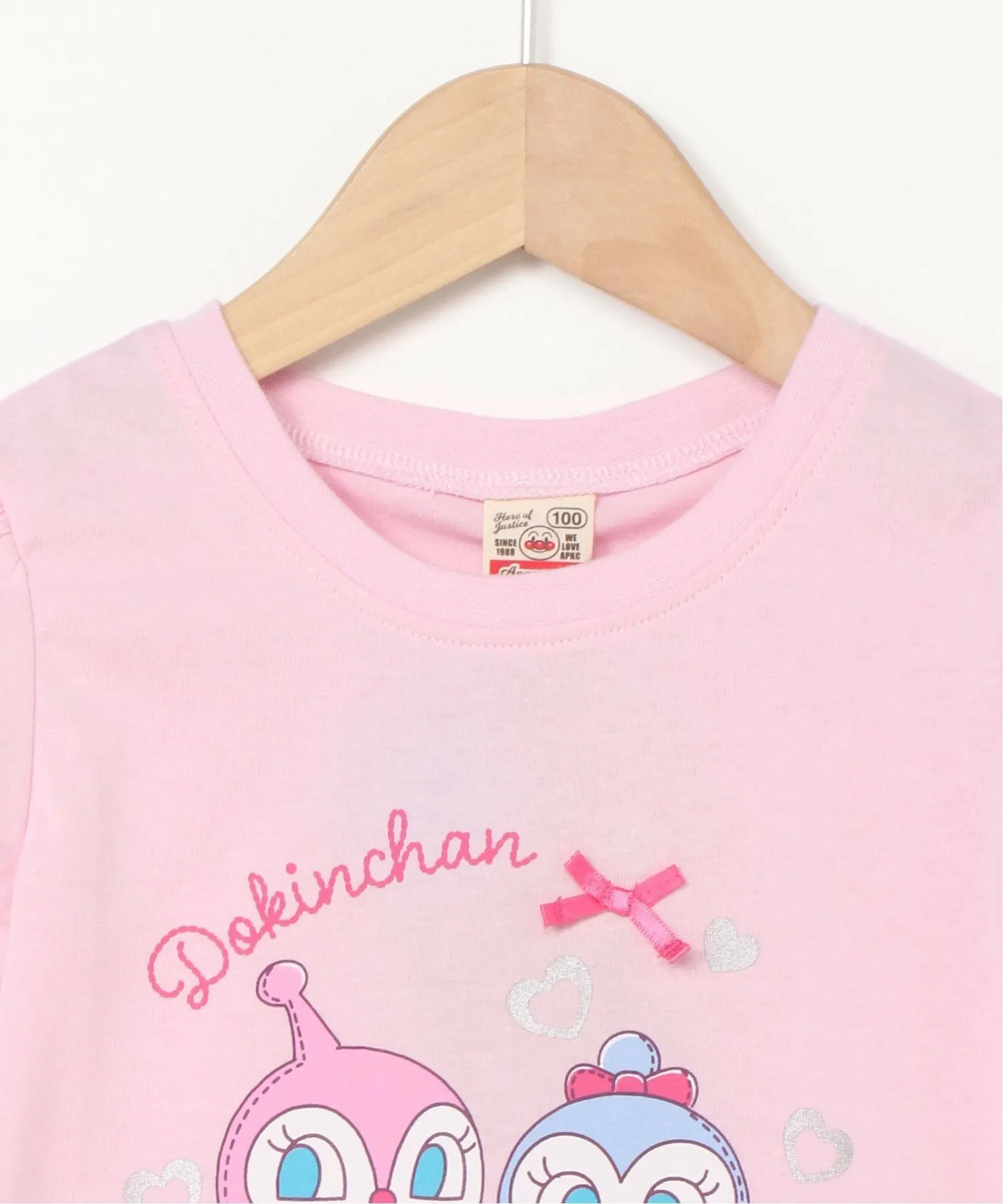 Футболка с коротким рукавом из плюша APKC/(K) Anpanman Kids Collection, pink — фото 4