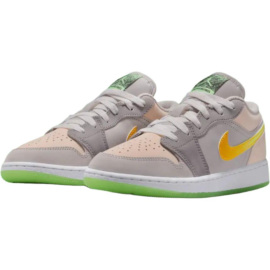 Jordan Air 1 устойчивые к истиранию низкие детские баскетбольные кроссовки gray pink для подростков — фото 4