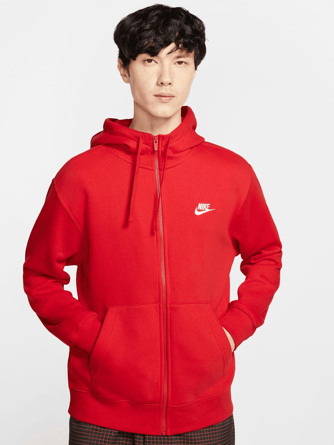 

Толстовка Nike M NSW CLUB HOODIE FZ BB, красный