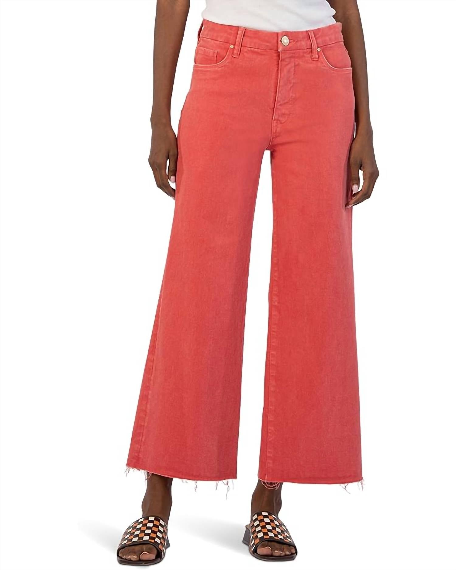

Широкие джинсы Meg High Rise цвета клубники KUT FROM THE KLOTH, цвет strawberry