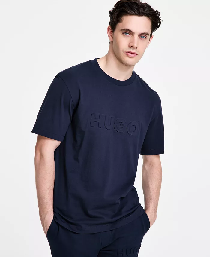 

Мужская футболка свободного кроя Detori с логотипом Hugo Boss, синий