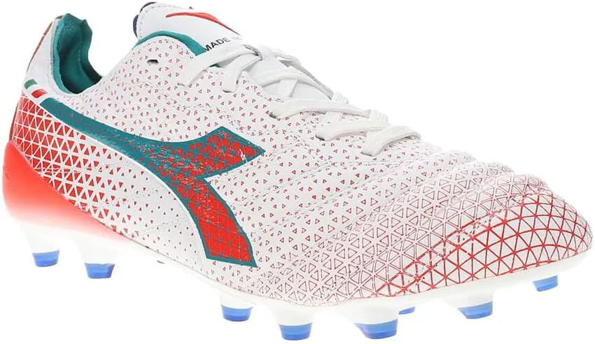 Футбольные бутсы Diadora Brasil Elite Tech GR ITA LPX для мужчин, жесткое покрытие - Сделано в Италии, ультра-мягкая премиальная кожа, современный дизайн Calcio, съемная стелька, красный — фото 2