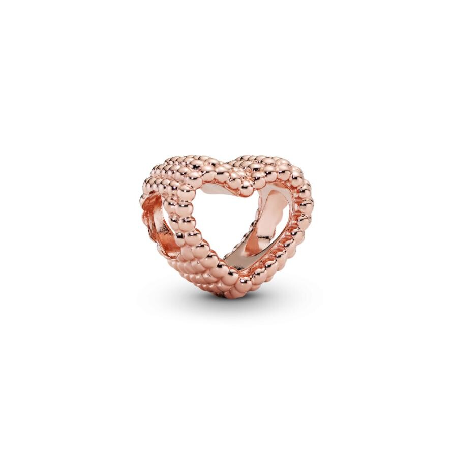 

Шарм Beaded Open Heart Pandora, покрытие - розовое золото