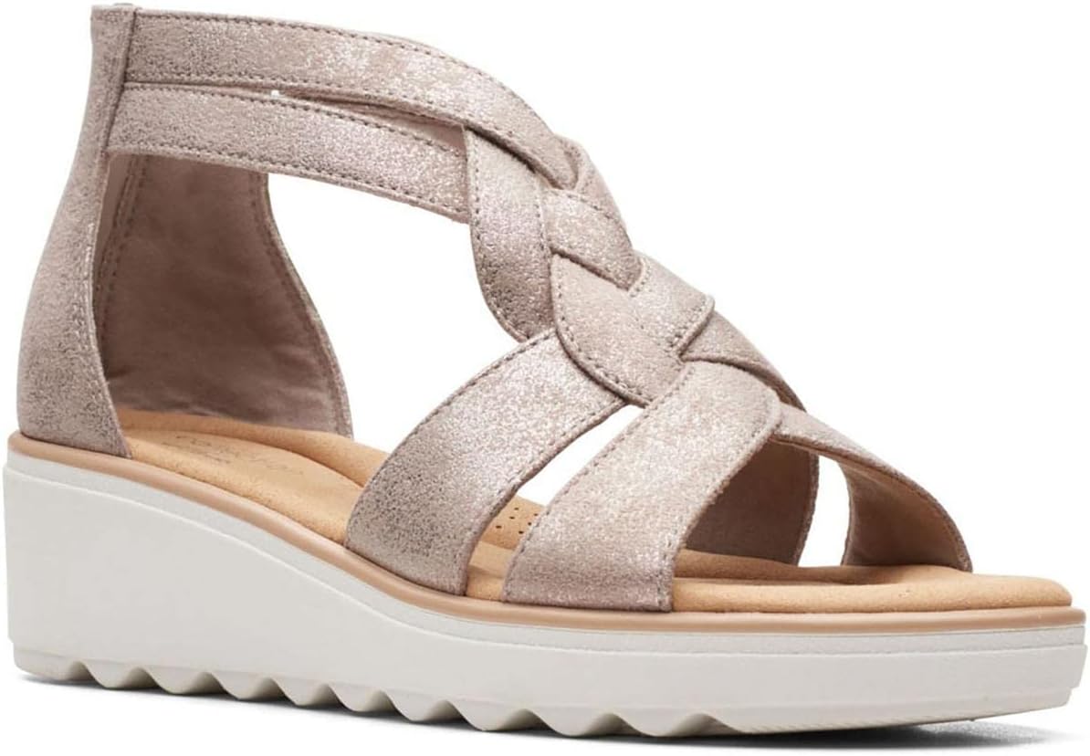

Мужские сандалии Clarks Jillian Bright на танкетке, Taupe Metallic Synthetic