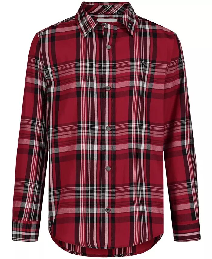 

Рубашка с длинным рукавом в красную клетку для больших мальчиков Calvin Klein