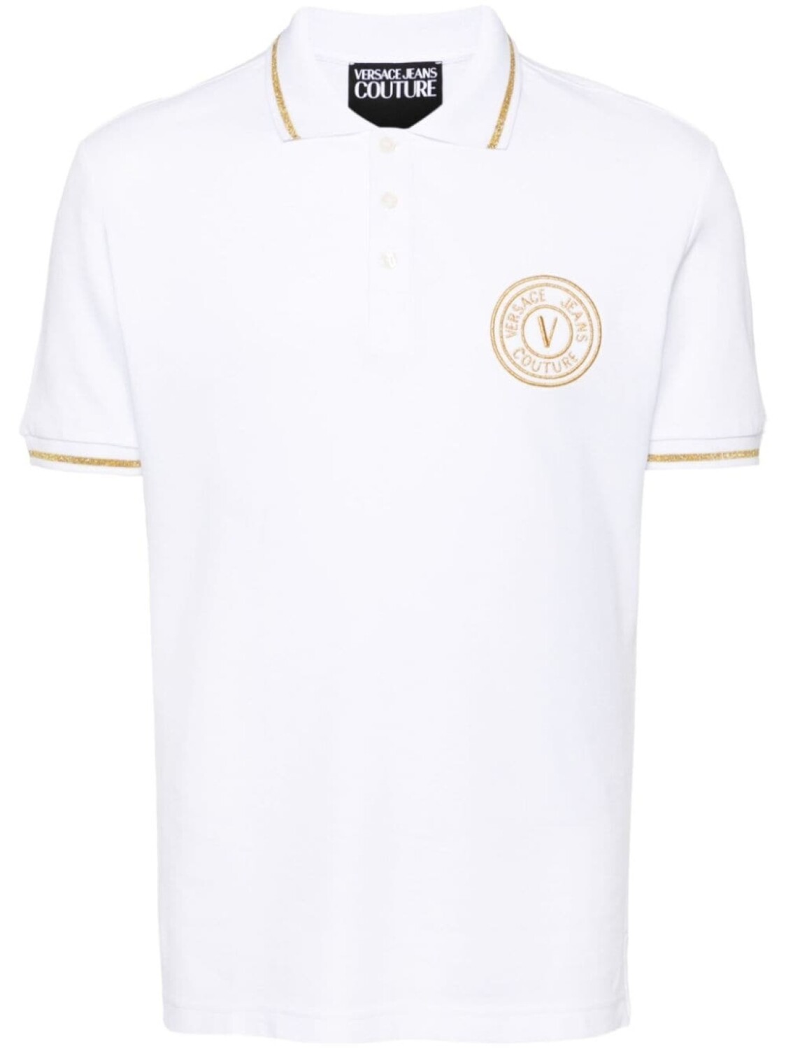 

Versace Jeans Couture рубашка поло с вышитым логотипом, белый