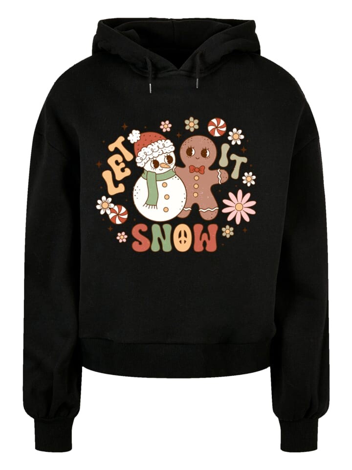 

Пуловер F4NT4STIC Oversized Hoody Let It Snow Groovy Weihnachten Gingerbread, черный