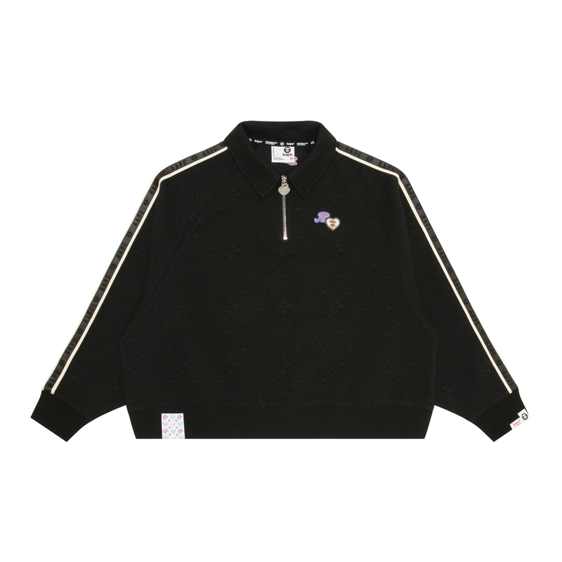 

Свитшот A Bathing APE Moonface Logo с молнией наполовину Aape, черный