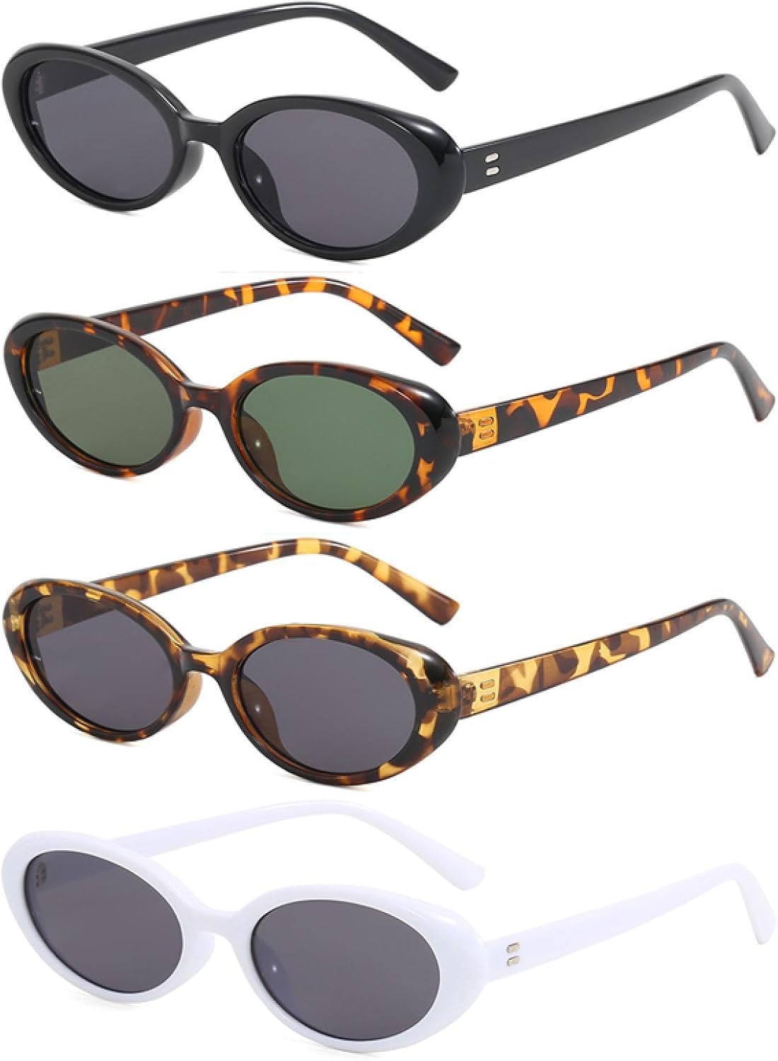 

Солнцезащитные очки с защитой от УФ-излучения UV400 | Маленький овальный размер | Для женщин и мужчин | Для занятий спортом на открытом воздухе и вождения DSVIGF, 4pcs White