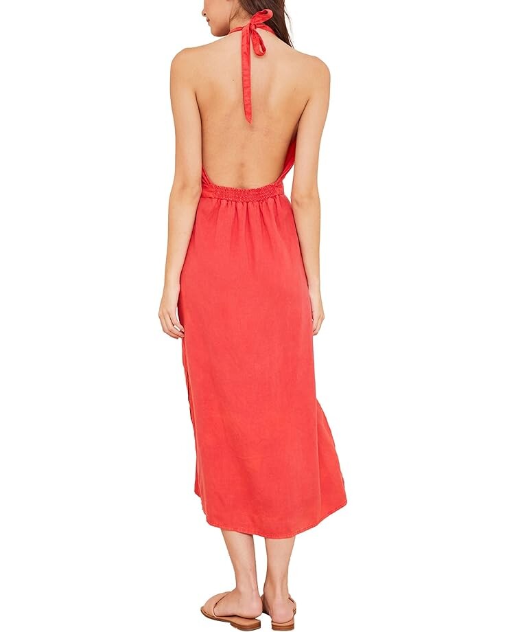 

Платье bella dahl Smocked Waist Halter Midi Dress, цвет Azalea
