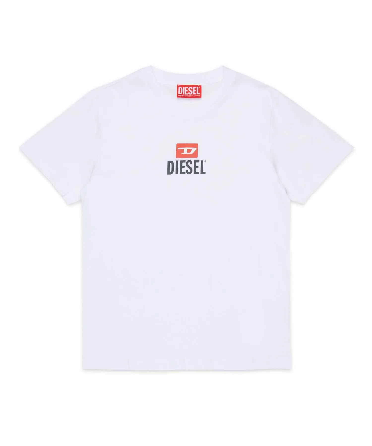 Унисекс футболка с логотипом DIESEL KIDS белая