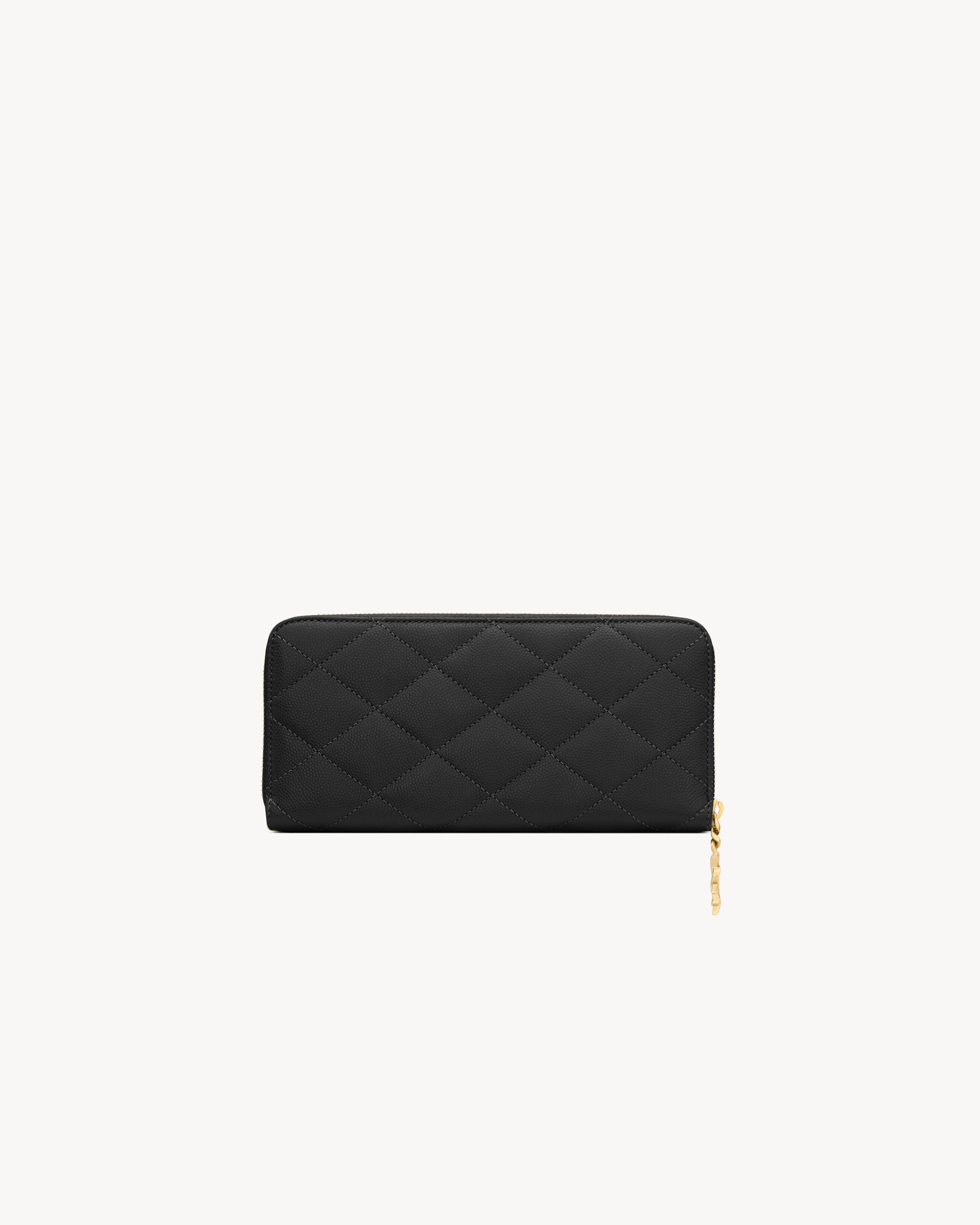 Кошелек на молнии CASSANDRE BIJOU из кожи GRAIN DE POUDRE Saint Laurent, черный — фото 2