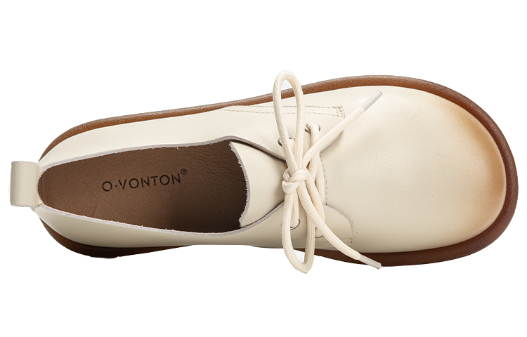 Женские повседневные кроссовки Q.VONTON низкие экрю/хаки — фото 3