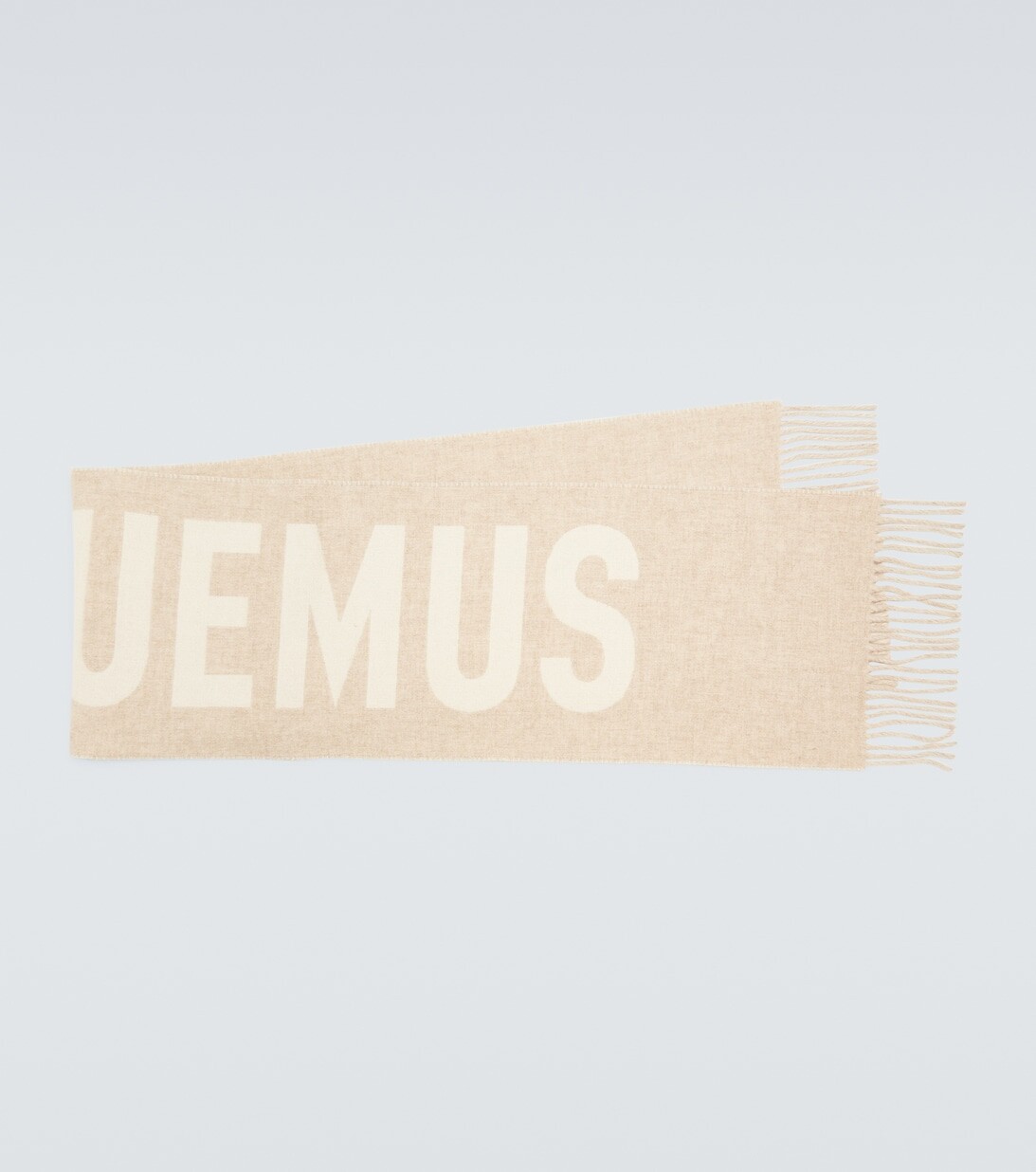 

Шарф L'Écharpe из натуральной шерсти с бахромой Jacquemus, бежевый