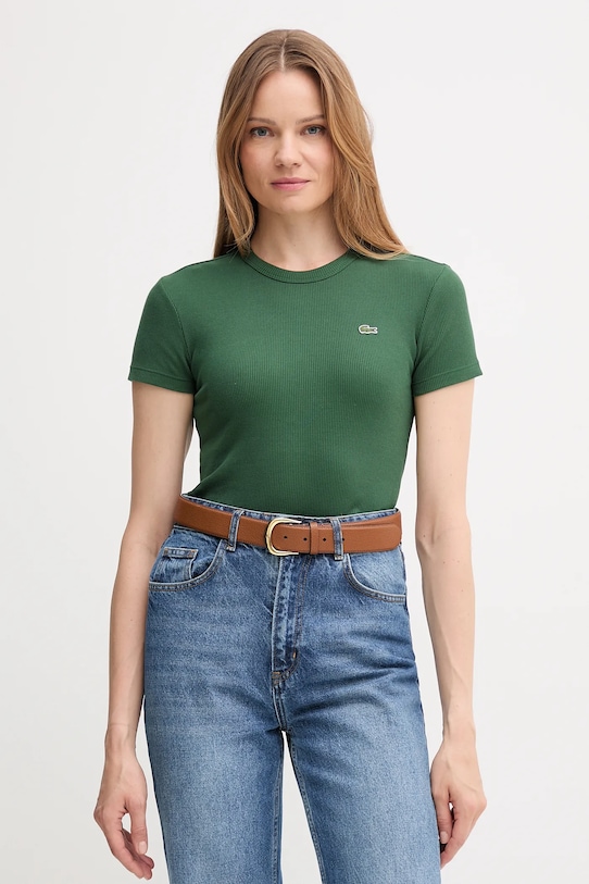 

Хлопковая футболка Lacoste, зеленый