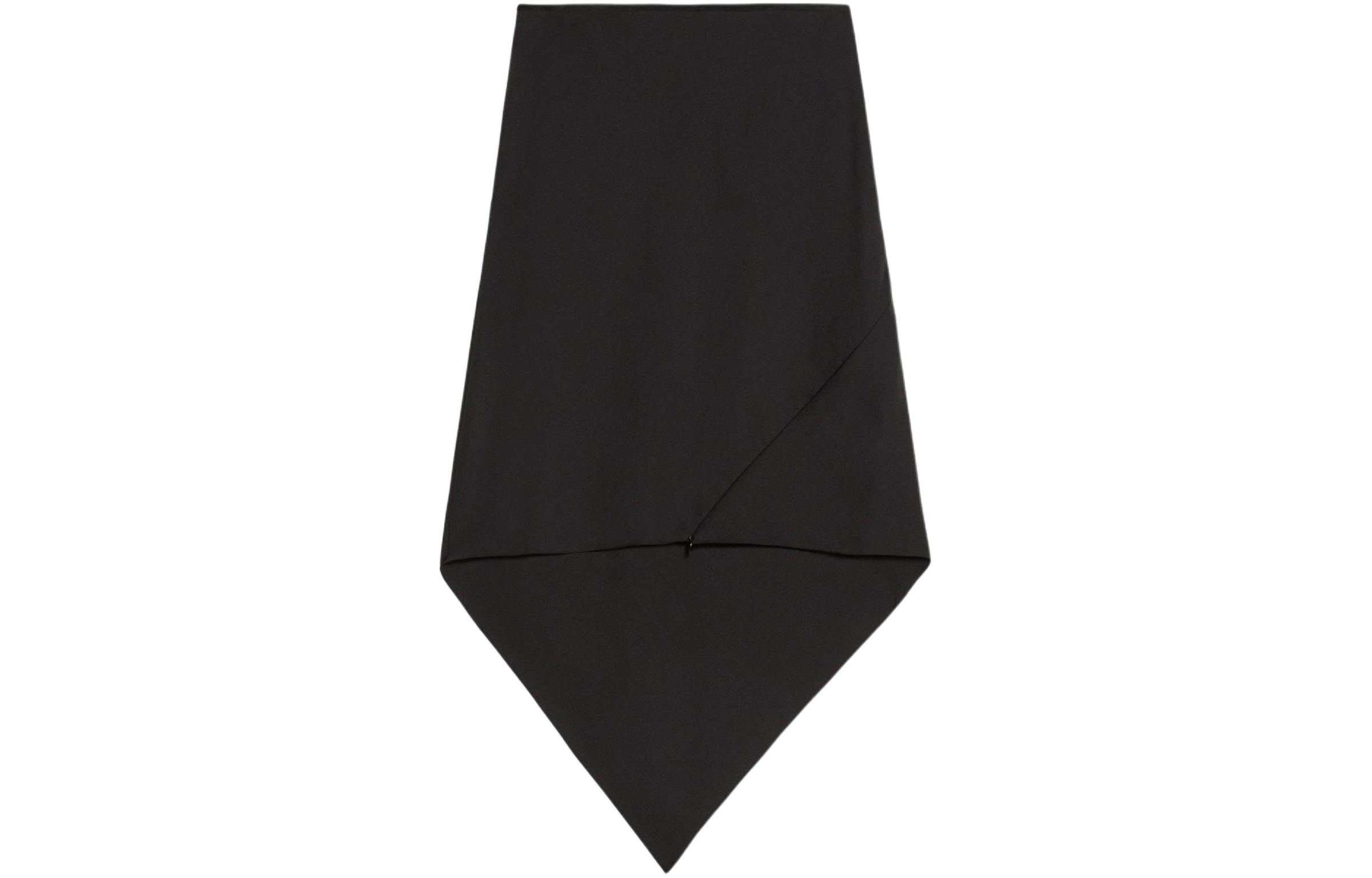 

Асимметричная шерстяная миди-юбка Helmut Lang, черный