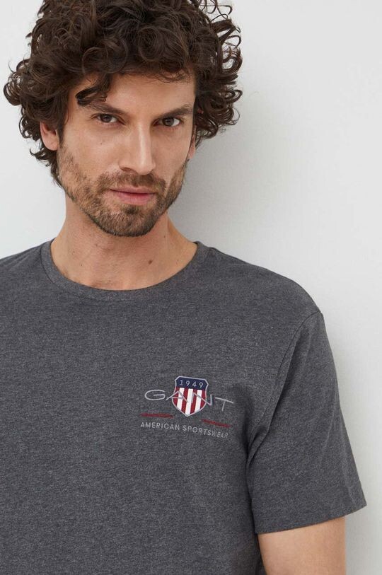 

Хлопковая футболка Gant, серый