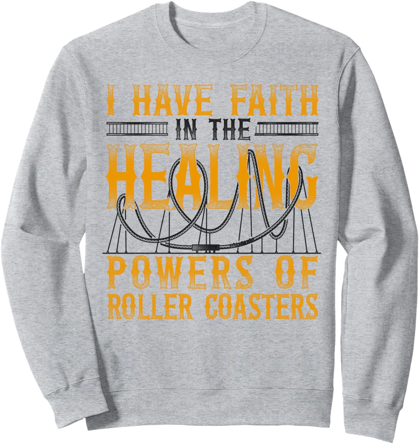 

Винтажная толстовка с надписью «Я верю в целительную силу американских горок» Roller Coaster Amusement Theme Park Hd0, серый