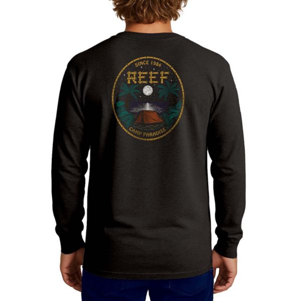 

Мужская футболка с длинными рукавами и принтом «Лунный свет» Reef, черный