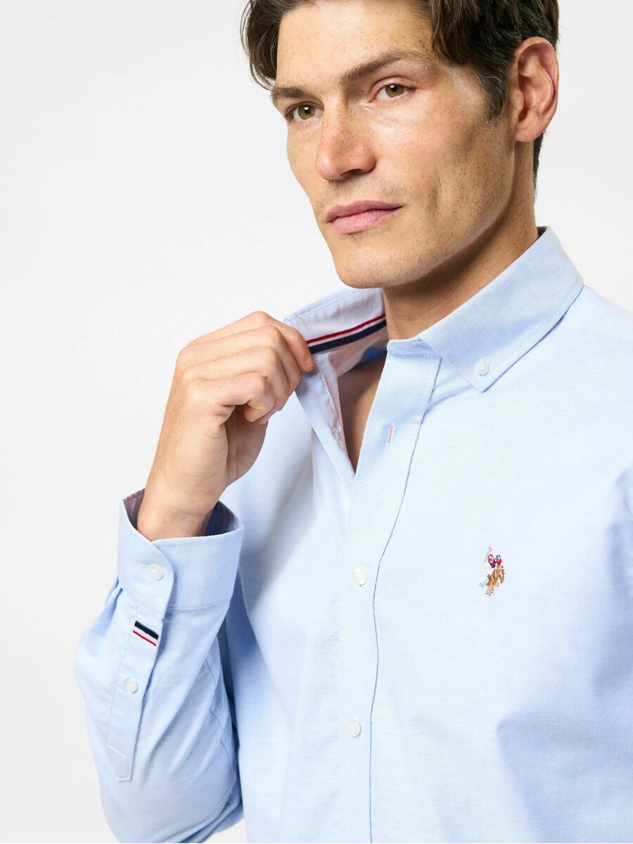 Рубашка на пуговицах классического кроя U.S. POLO ASSN. Calvert, светло-синий — фото 4