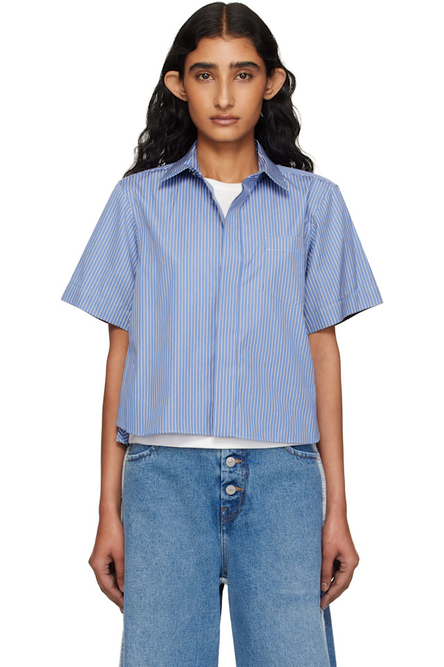 

Поплиновая рубашка Sacai, синий
