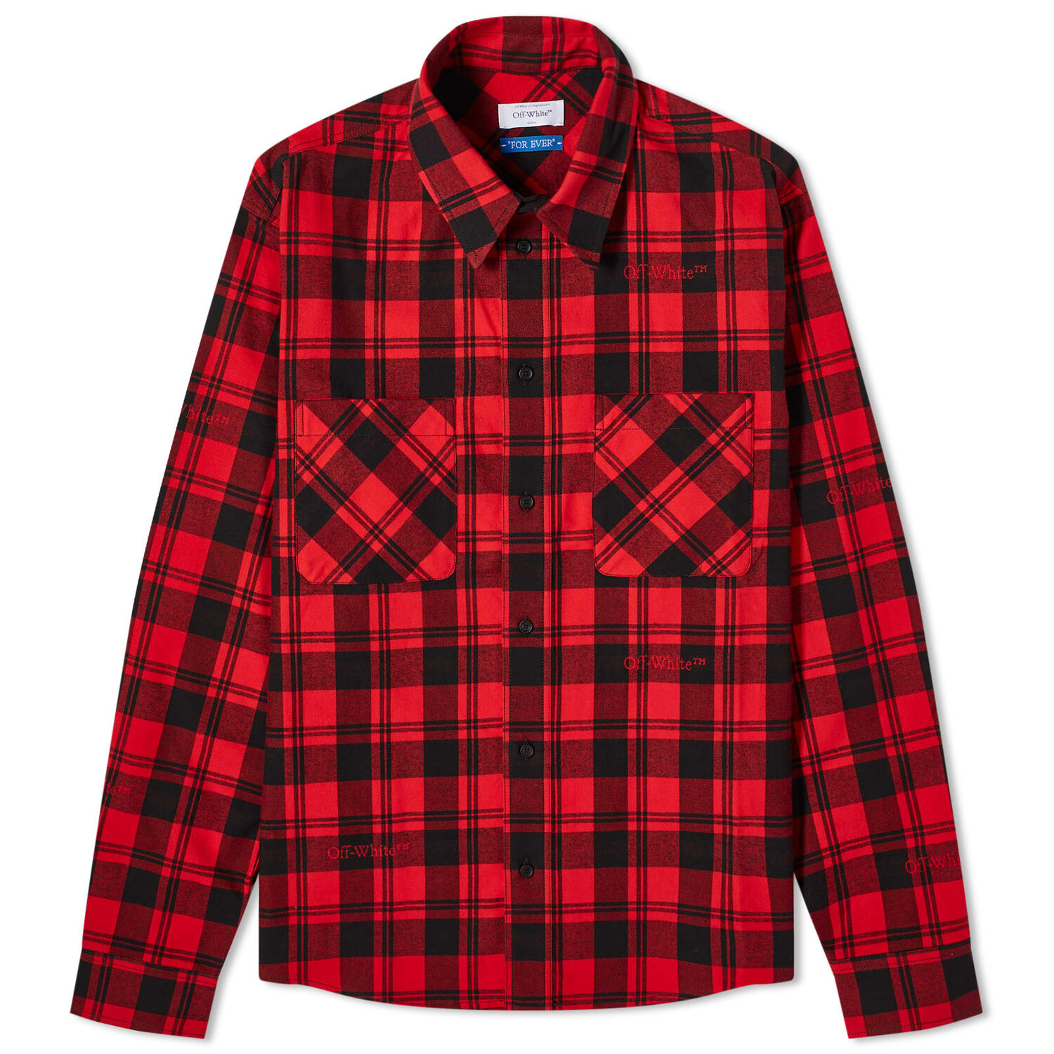 

Рубашка Off-White Logo Check Flannel, черный