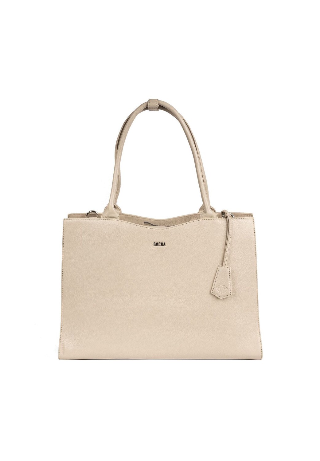 

Diamond Caddy Vanilla - элегантная сумка для ноутбука 15-17 дюймов, женская, тончайшая кожа, прочная, полностью укомплектованная Socha Business Bags, бежевый