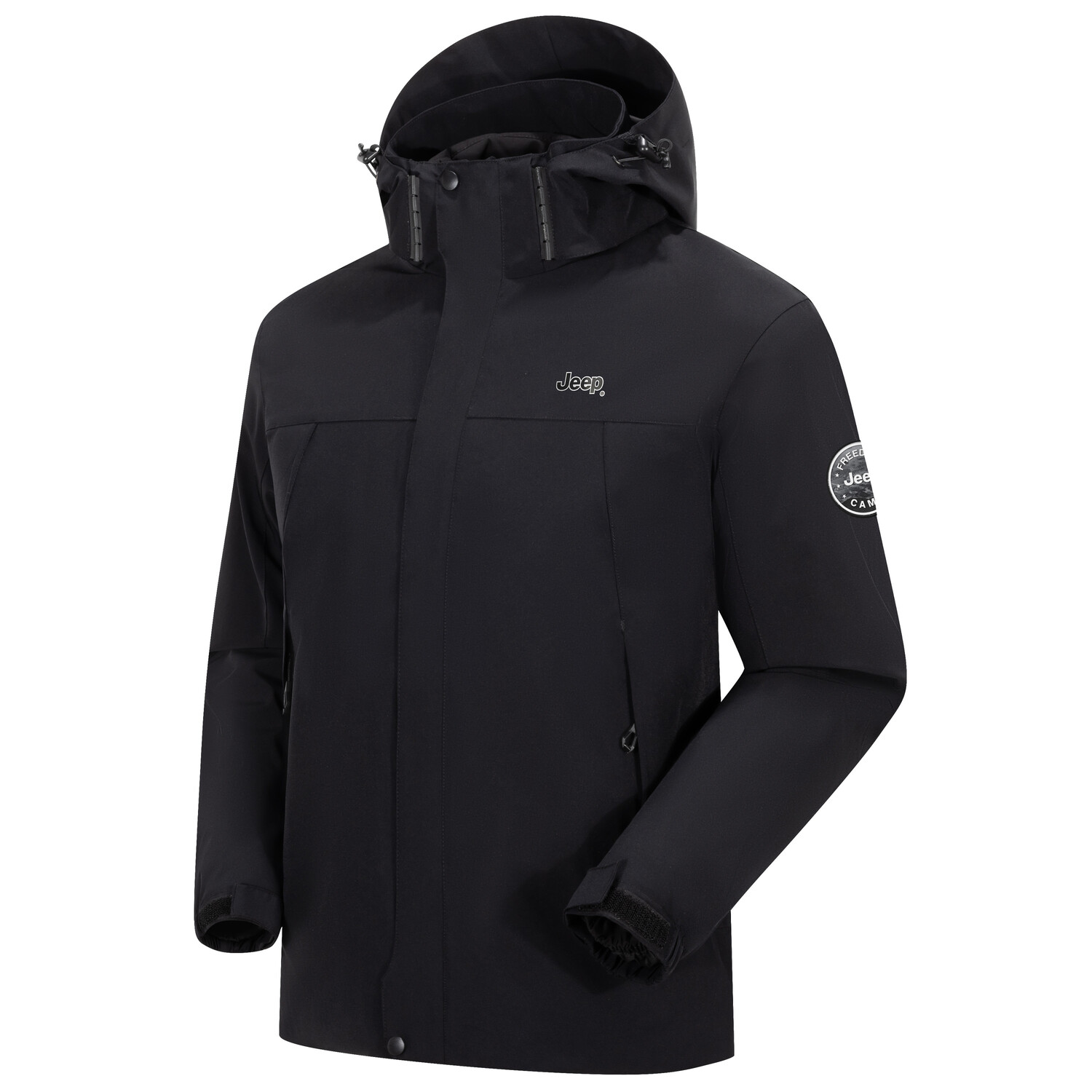 

Пуховик унисекс Jeep, цвет Black/light khaki