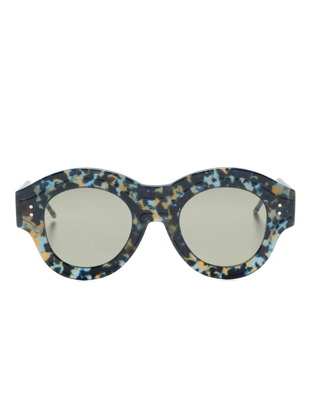 

Круглые солнцезащитные очки в черепаховой оправе Thom Browne Eyewear, синий
