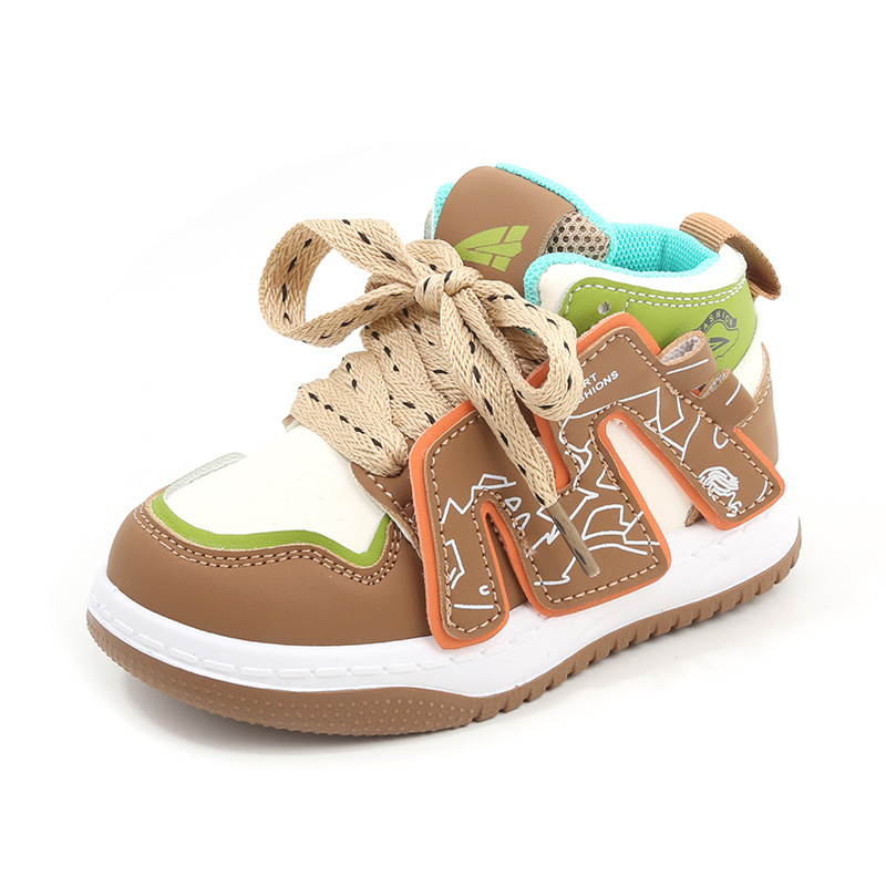 

Детские кроссовки для скейтбординга, износостойкие, средней высоты, для детей от 3 до 7 лет TLIT, коричневый