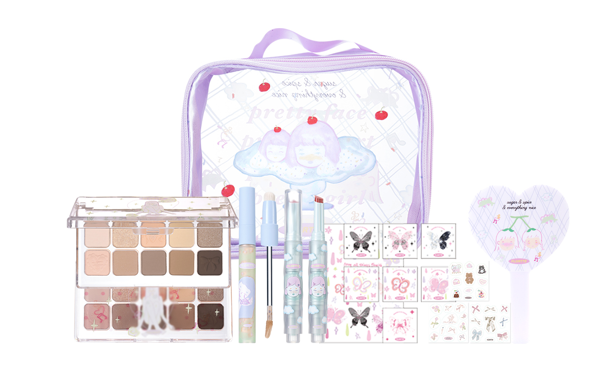 

FLORTTE Wackky Girl Dormitory Cream набор косметики Natural Brightening Skin Tone Concealing комплект из семи предметов