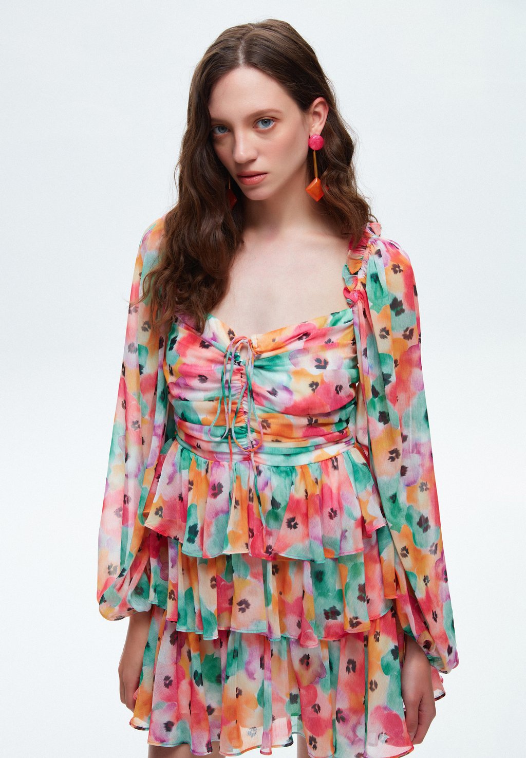 

Элегантное платье RUFFLED PATTERNED adL, фуксия
