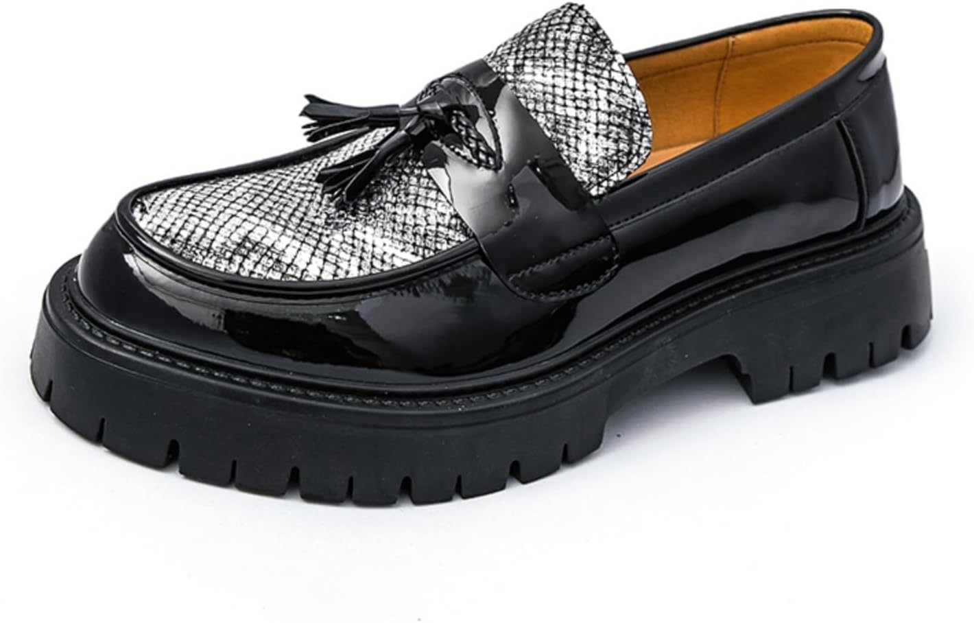 

Мужские массивные лоферы на подошве, стильная повседневная обувь - идеально подходят для прогулок по городу, рабочих дней в офисе и выходных Khwfjas, черный