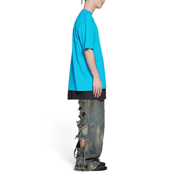 Футболка political campaign t-shirt large fit 'blue sky' Balenciaga, голубой — фото 4