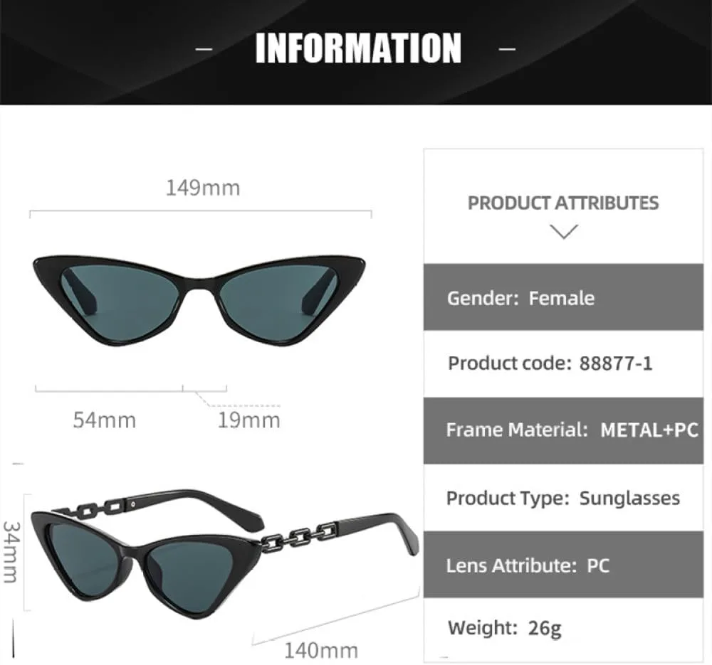 

2027 Модные маленькие ретро-солнцезащитные очки для женщин, красочные винтажные очки с металлической цепочкой, защита от УФ-излучения UV400 MTZJH, Red Stripe