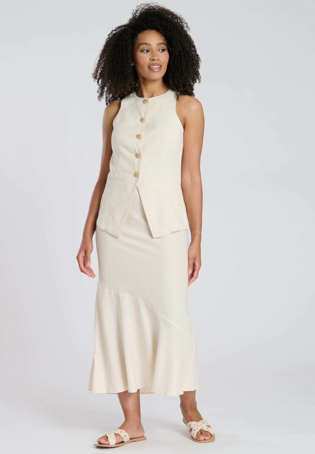 

Топ PLAIN BLEND LONGLINE BUTTON South Beach, бежевый