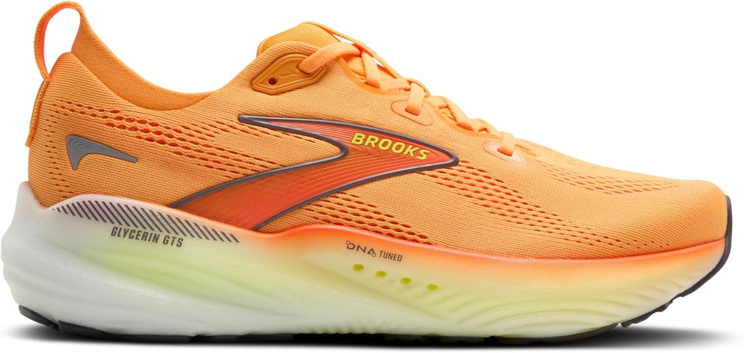 Мужские беговые кроссовки Brooks Glycerin GTS 22 с поддержкой, белый/оранжевый — фото 2