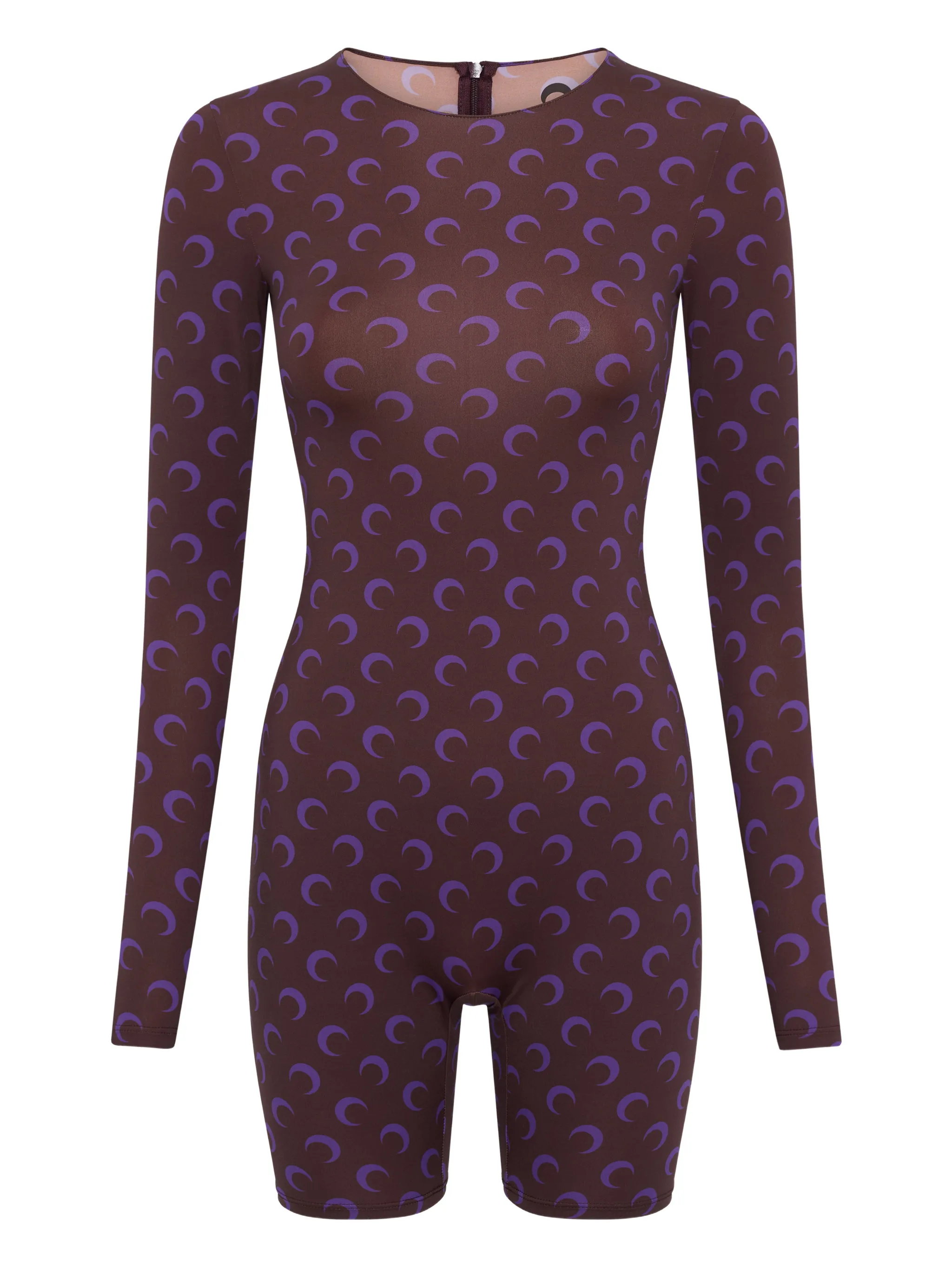 

Комбинезон-шорты с лунным принтом Marine Serre, фиолетовый