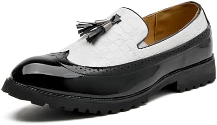 

Мужские кожаные лоферы с кисточками, броги с крыльями, повседневная и деловая обувь без шнуровки для работы и офиса Zghnp, белый