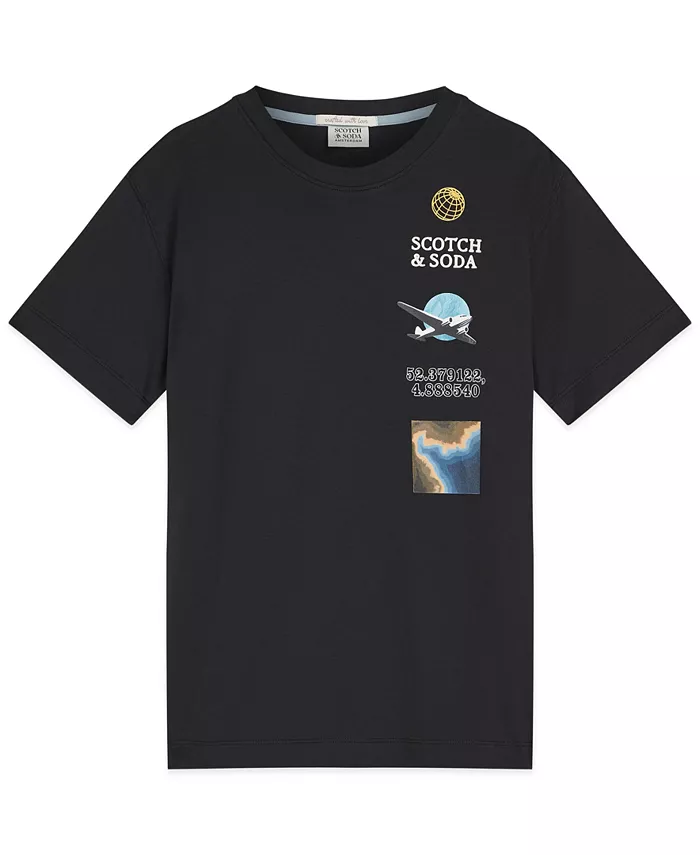 

Футболка с принтом для мальчиков 8-16 лет Scotch & Soda, черный