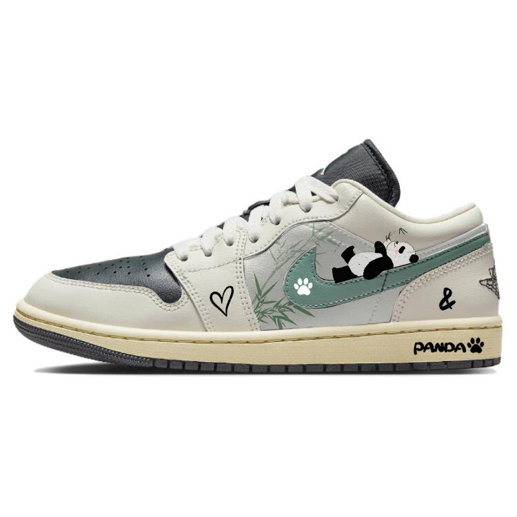 

Кроссовки Air Jordan 1 Vintage Basketball Shoes Women's Low-top Black/green, черный