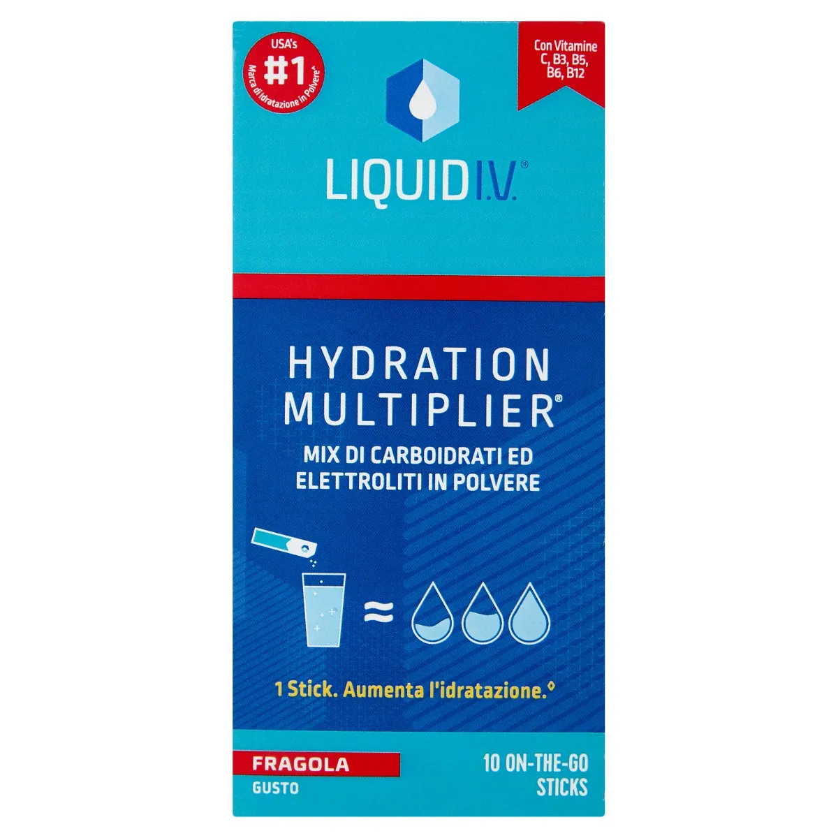 

Liquid IV Hydration Multiplier Клубника 10 палочек без глютена Liquid I.V.