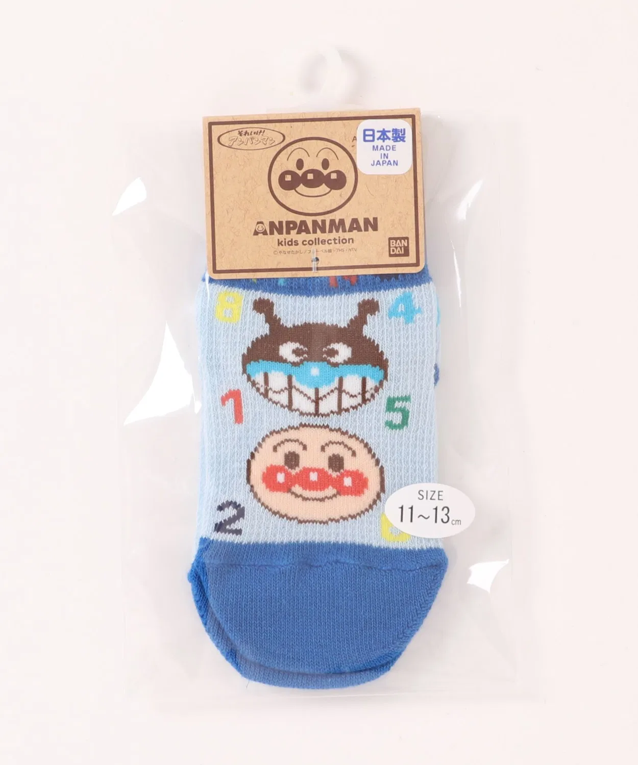Носки детские короткие с цифровым принтом Anpanman, голубые
