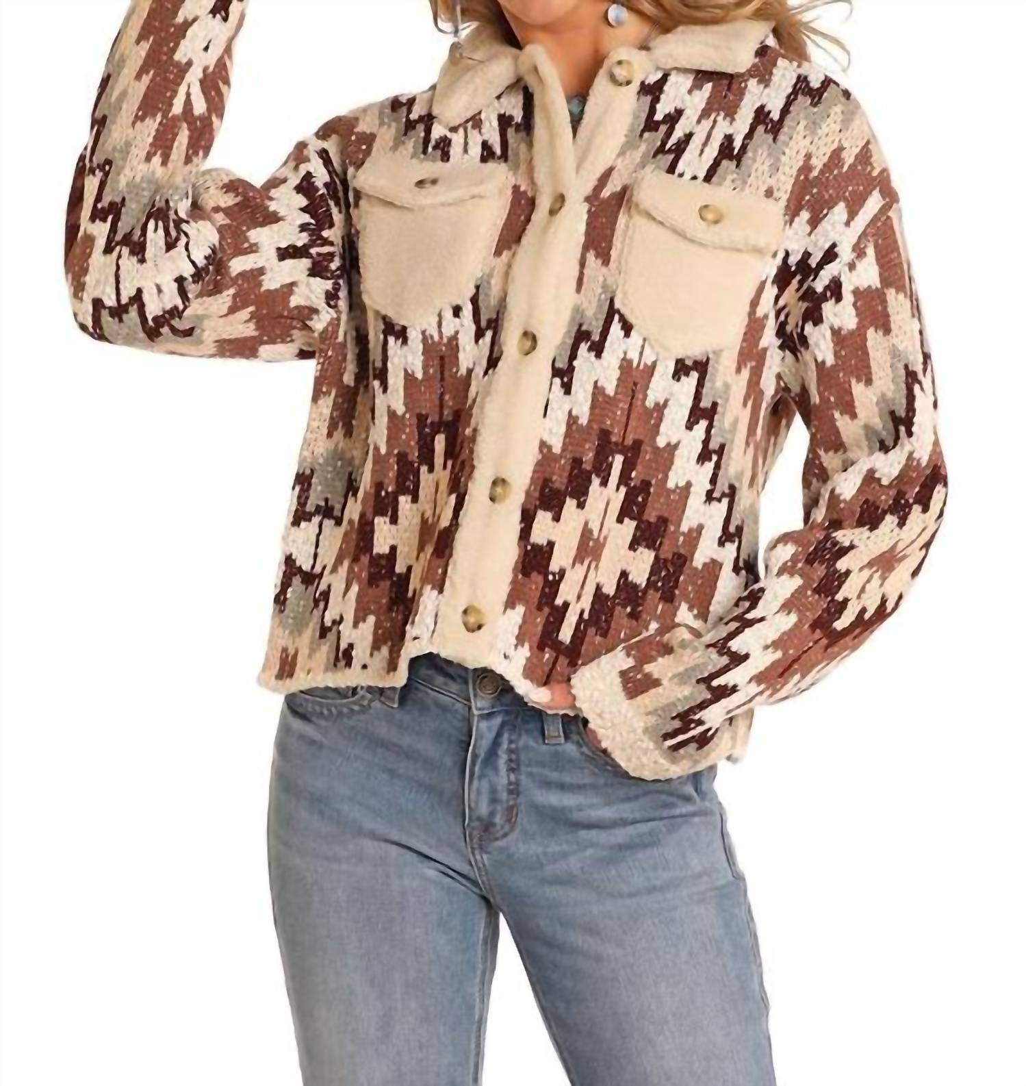 

Кардиган Aztec в коричневом цвете Panhandle