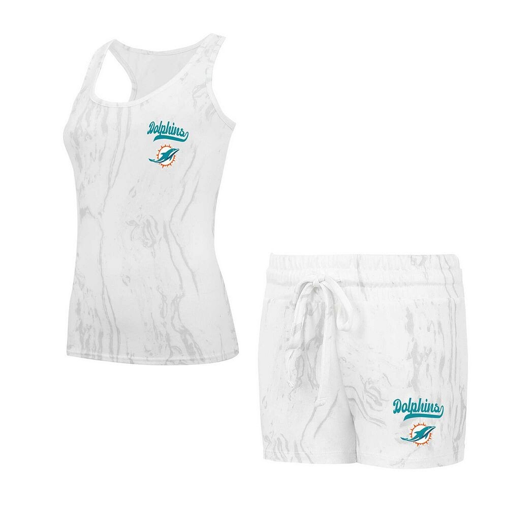 

Женский комплект для сна с кварцевой майкой и шортами Concepts Sport Miami Dolphins Hacci, цвет Dol Beige