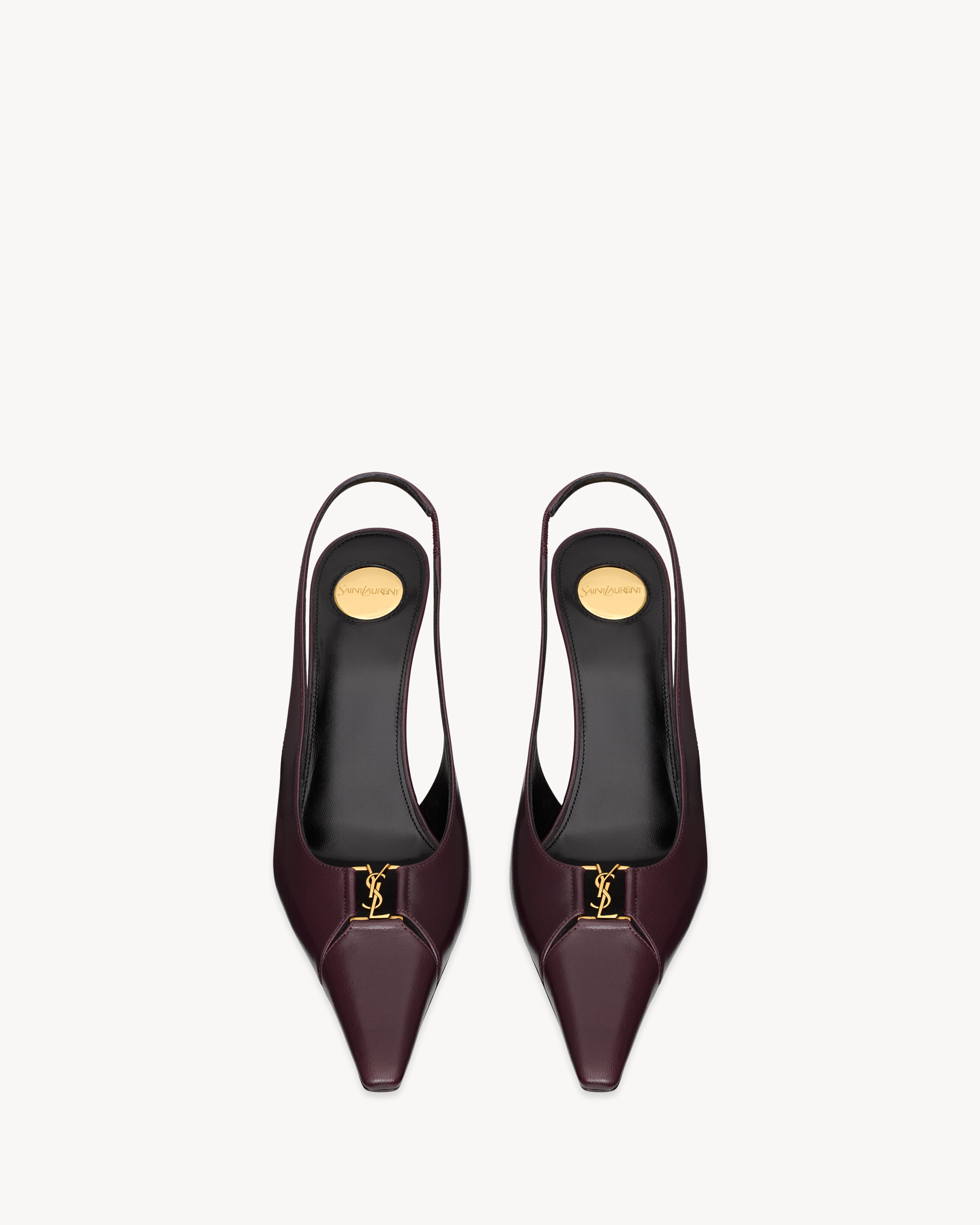 Туфли-лодочки с ремешком BABYLONE BRETEUIL из гладкой кожи SAINT LAURENT, красный — фото 2