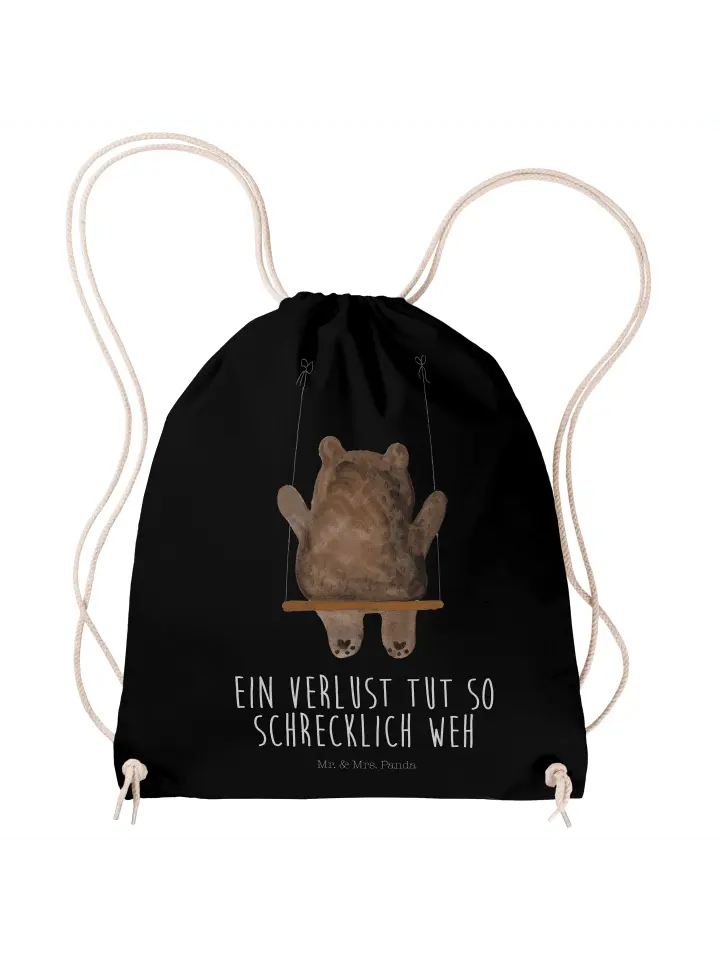 

Спортивная сумка Mr & Mrs Panda Sportbeutel Bär Schaukel, черный
