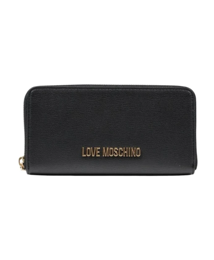 

Стильный кошелек на молнии с карманами. Love Moschino, черный